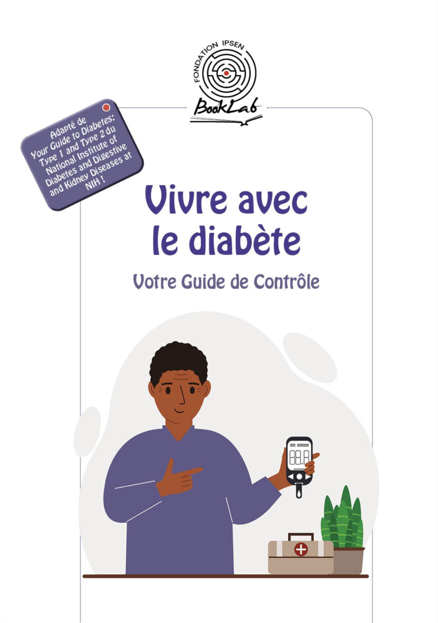 Couverture du guide « Vivre avec le diabète » de la Fondation Ipsen